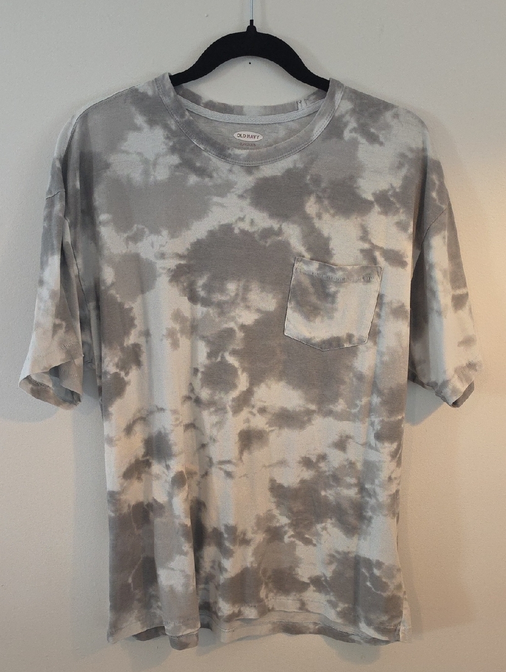 Old Navy Gray Tie-Dye Pocket Tee